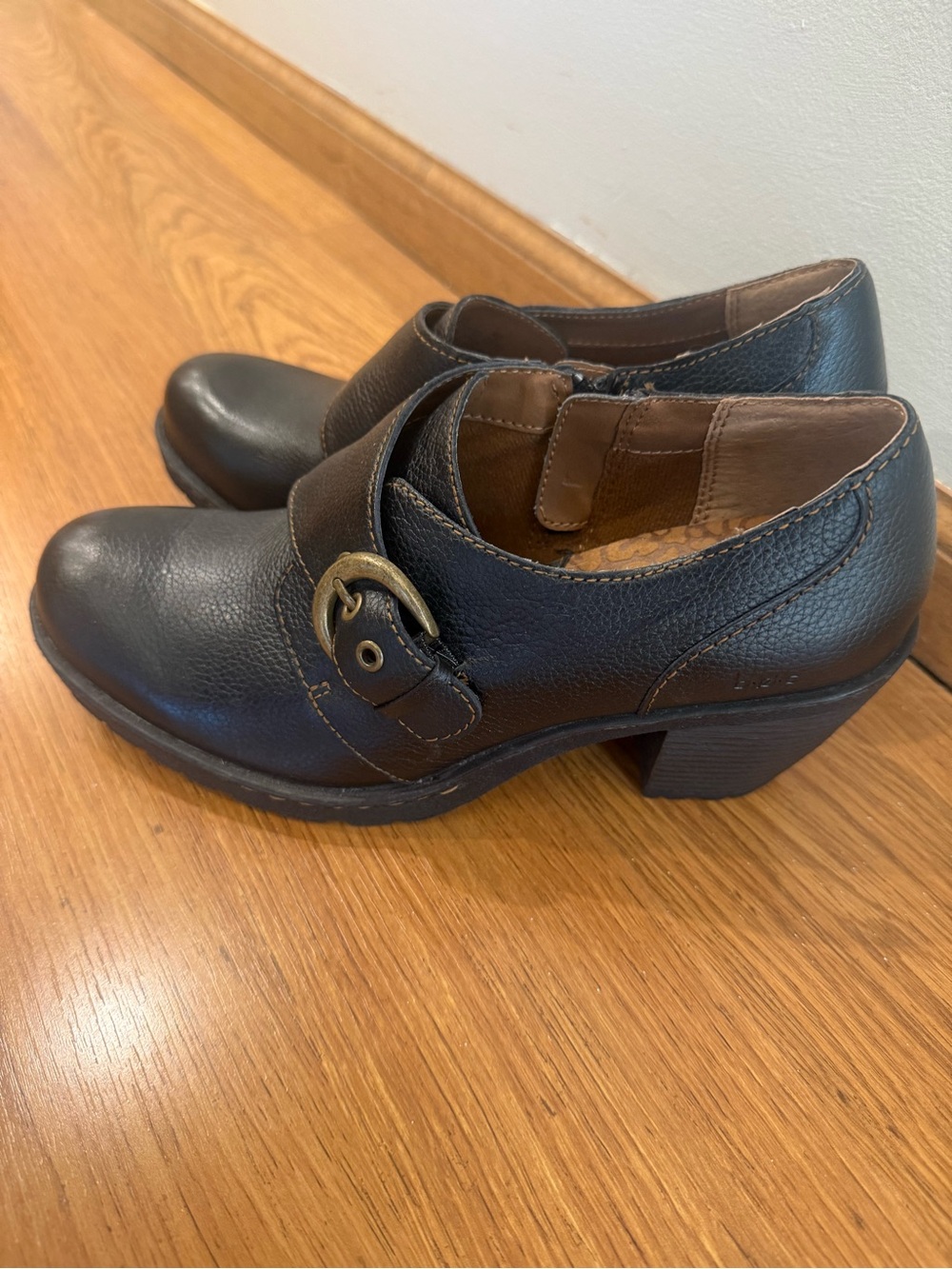 Born Concept (B.O.C) Black Buckle Block Heeled Shootie Booties Size 8.5